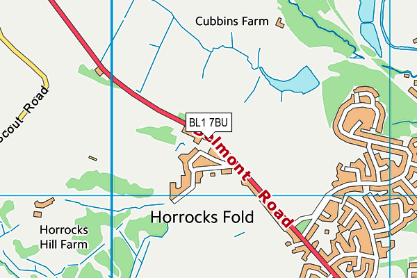 BL1 7BU map - OS VectorMap District (Ordnance Survey)