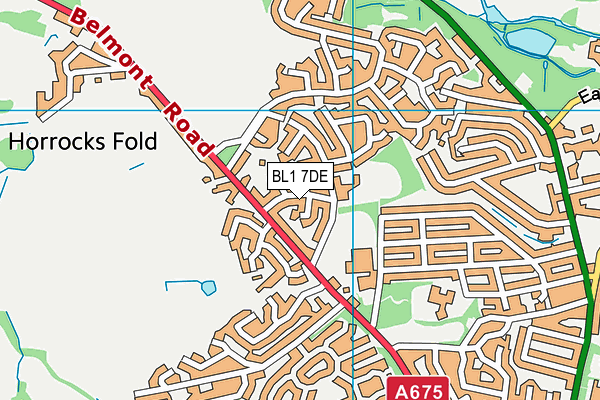 BL1 7DE map - OS VectorMap District (Ordnance Survey)