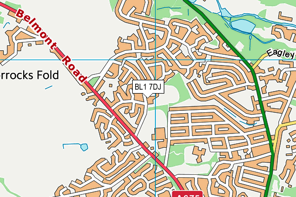 BL1 7DJ map - OS VectorMap District (Ordnance Survey)