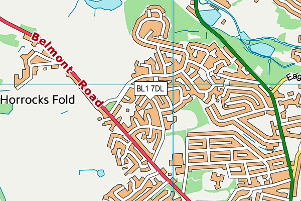 BL1 7DL map - OS VectorMap District (Ordnance Survey)