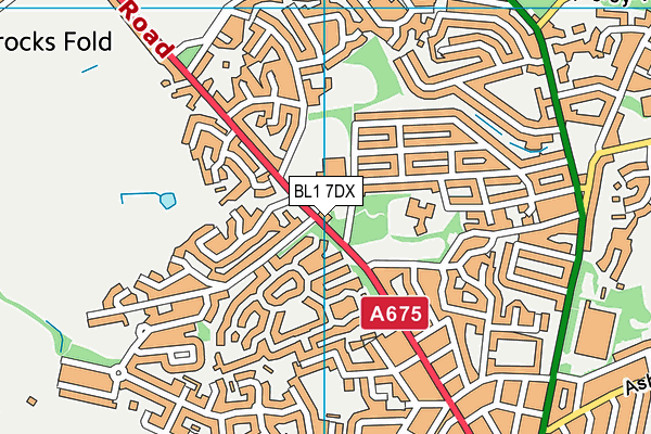 BL1 7DX map - OS VectorMap District (Ordnance Survey)