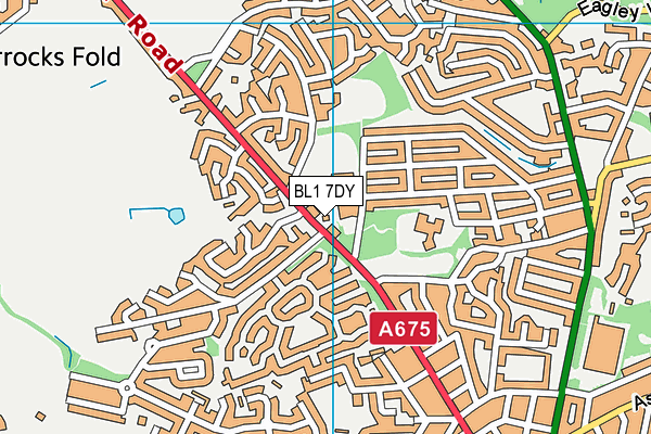 BL1 7DY map - OS VectorMap District (Ordnance Survey)