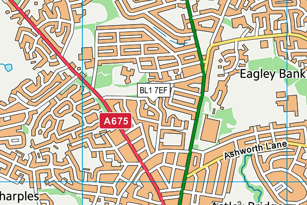 BL1 7EF map - OS VectorMap District (Ordnance Survey)