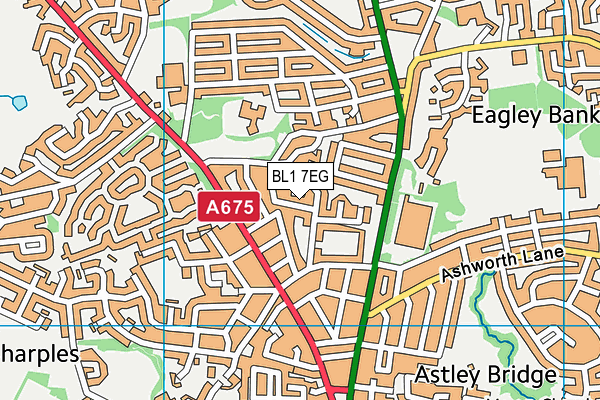 BL1 7EG map - OS VectorMap District (Ordnance Survey)