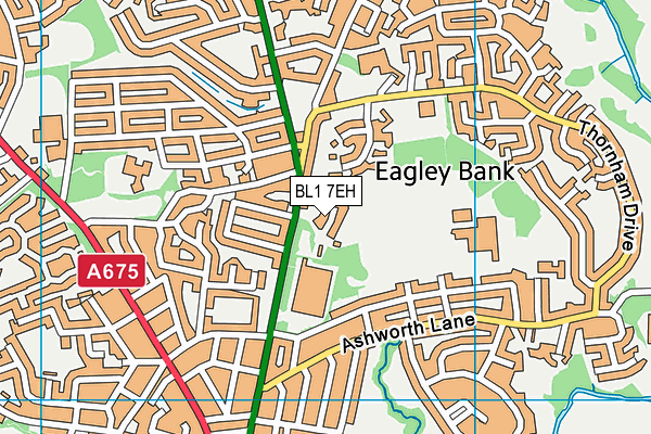 BL1 7EH map - OS VectorMap District (Ordnance Survey)