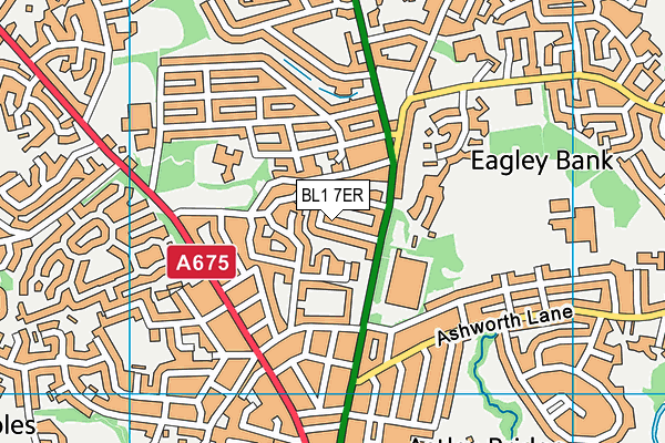 BL1 7ER map - OS VectorMap District (Ordnance Survey)