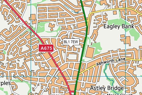 BL1 7EW map - OS VectorMap District (Ordnance Survey)