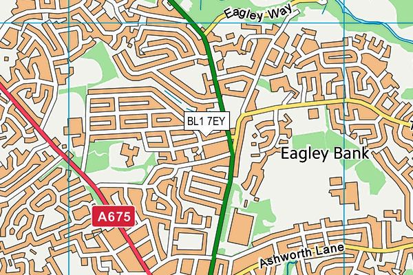 BL1 7EY map - OS VectorMap District (Ordnance Survey)