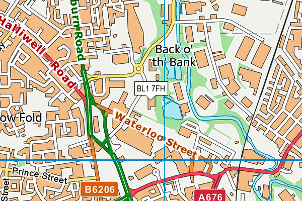 BL1 7FH map - OS VectorMap District (Ordnance Survey)