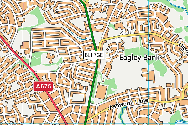 BL1 7GE map - OS VectorMap District (Ordnance Survey)