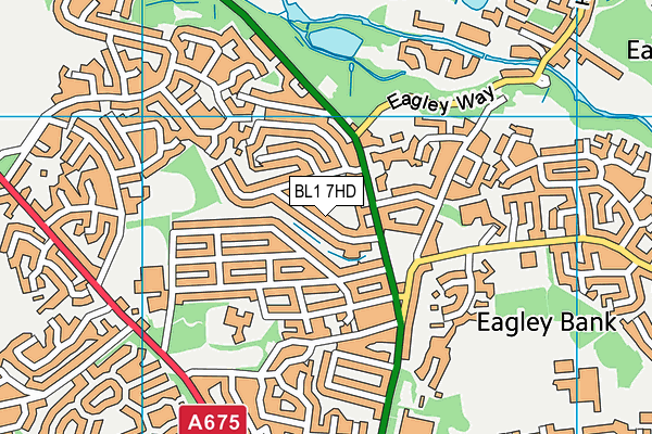 BL1 7HD map - OS VectorMap District (Ordnance Survey)