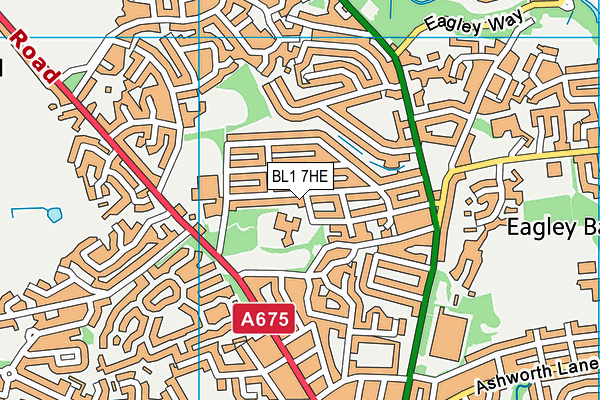 BL1 7HE map - OS VectorMap District (Ordnance Survey)