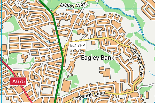 BL1 7HP map - OS VectorMap District (Ordnance Survey)