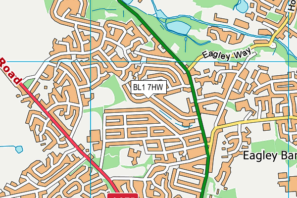 BL1 7HW map - OS VectorMap District (Ordnance Survey)