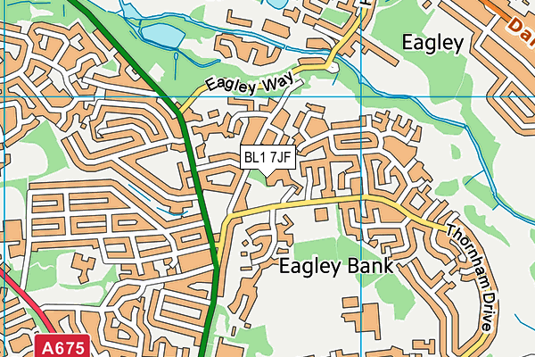 BL1 7JF map - OS VectorMap District (Ordnance Survey)