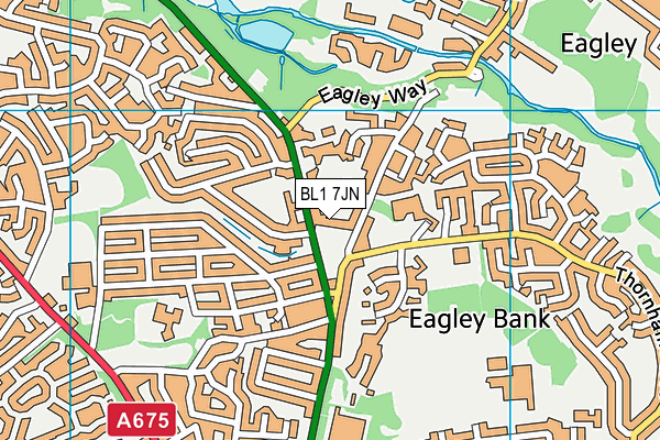 BL1 7JN map - OS VectorMap District (Ordnance Survey)