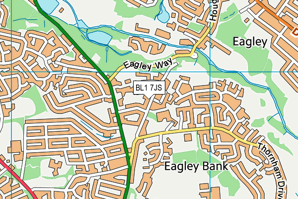 BL1 7JS map - OS VectorMap District (Ordnance Survey)