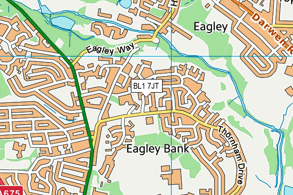 BL1 7JT map - OS VectorMap District (Ordnance Survey)