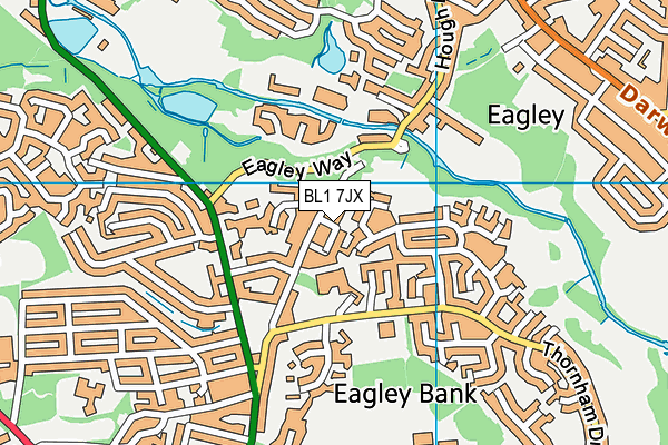 BL1 7JX map - OS VectorMap District (Ordnance Survey)