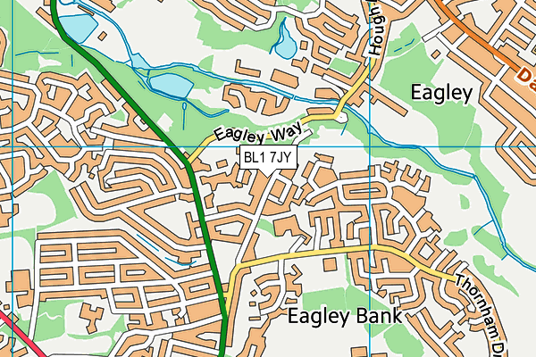 BL1 7JY map - OS VectorMap District (Ordnance Survey)