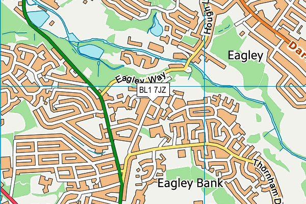 BL1 7JZ map - OS VectorMap District (Ordnance Survey)