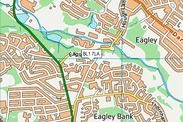 BL1 7LA map - OS VectorMap District (Ordnance Survey)