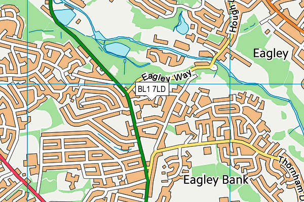 BL1 7LD map - OS VectorMap District (Ordnance Survey)