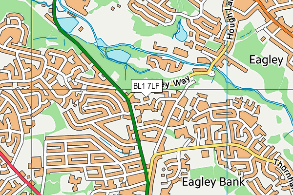 BL1 7LF map - OS VectorMap District (Ordnance Survey)