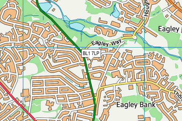 BL1 7LP map - OS VectorMap District (Ordnance Survey)