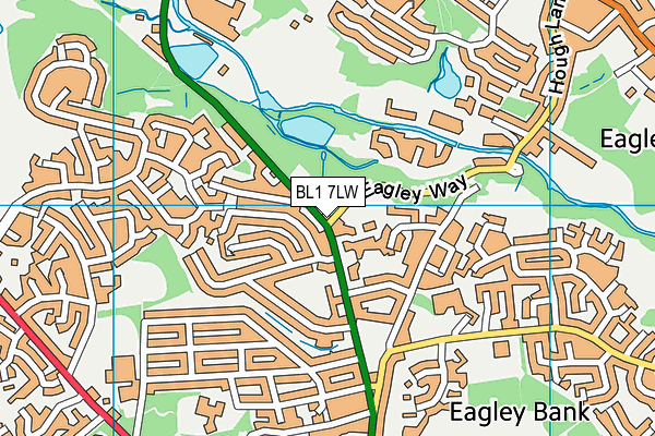 BL1 7LW map - OS VectorMap District (Ordnance Survey)