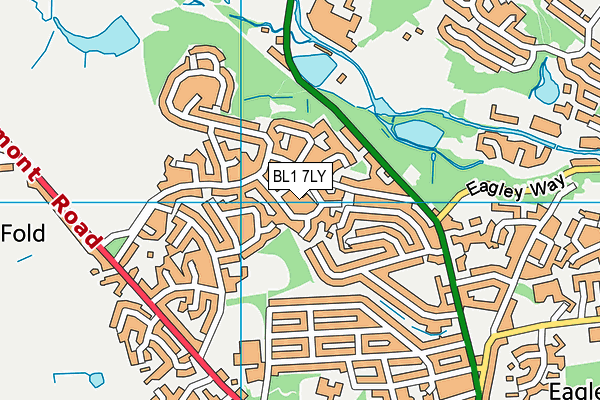 BL1 7LY map - OS VectorMap District (Ordnance Survey)