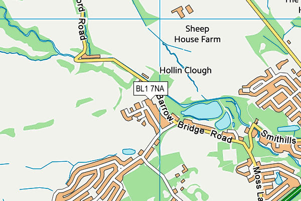 BL1 7NA map - OS VectorMap District (Ordnance Survey)