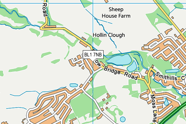 BL1 7NB map - OS VectorMap District (Ordnance Survey)