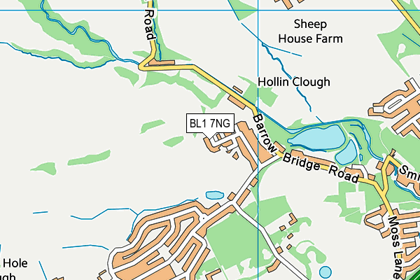 BL1 7NG map - OS VectorMap District (Ordnance Survey)