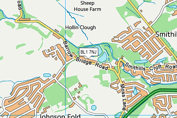 BL1 7NJ map - OS VectorMap District (Ordnance Survey)