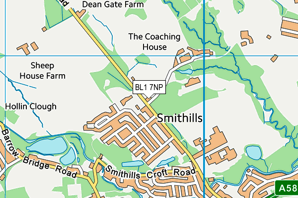 BL1 7NP map - OS VectorMap District (Ordnance Survey)