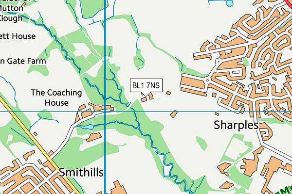 BL1 7NS map - OS VectorMap District (Ordnance Survey)
