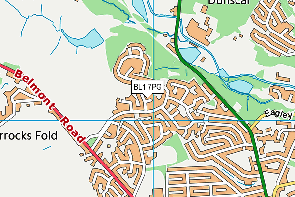 BL1 7PG map - OS VectorMap District (Ordnance Survey)