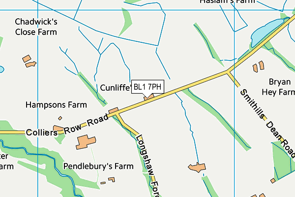 BL1 7PH map - OS VectorMap District (Ordnance Survey)