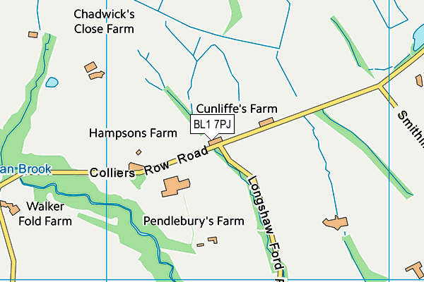 BL1 7PJ map - OS VectorMap District (Ordnance Survey)