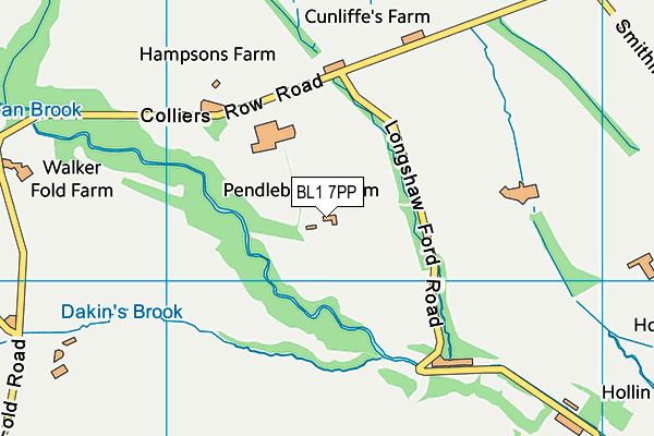 BL1 7PP map - OS VectorMap District (Ordnance Survey)