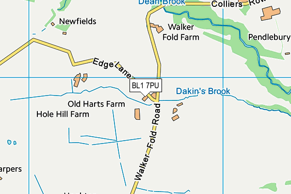 BL1 7PU map - OS VectorMap District (Ordnance Survey)