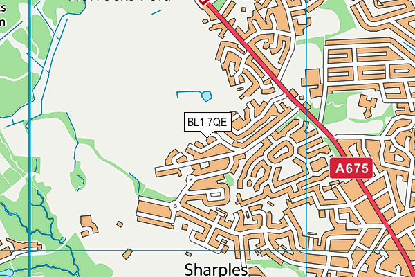BL1 7QE map - OS VectorMap District (Ordnance Survey)