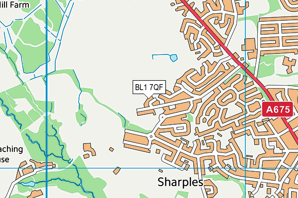BL1 7QF map - OS VectorMap District (Ordnance Survey)