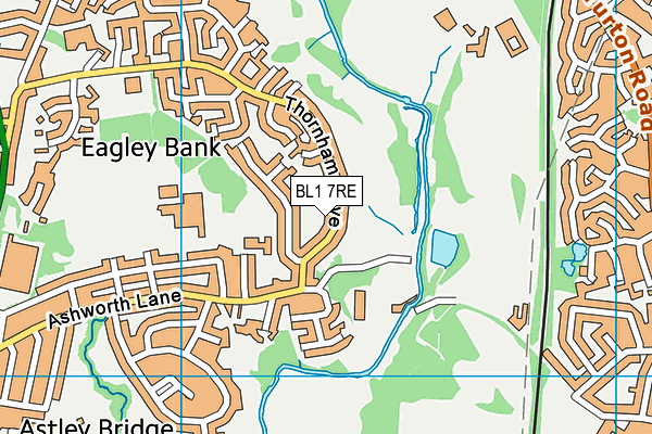 BL1 7RE map - OS VectorMap District (Ordnance Survey)