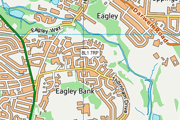 BL1 7RP map - OS VectorMap District (Ordnance Survey)