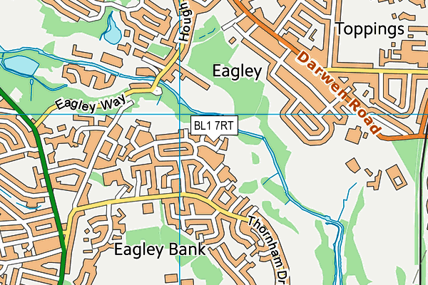 BL1 7RT map - OS VectorMap District (Ordnance Survey)