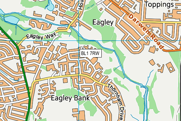 BL1 7RW map - OS VectorMap District (Ordnance Survey)