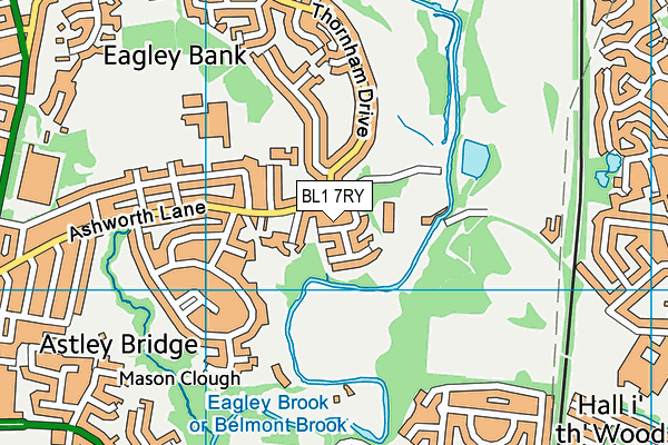 BL1 7RY map - OS VectorMap District (Ordnance Survey)