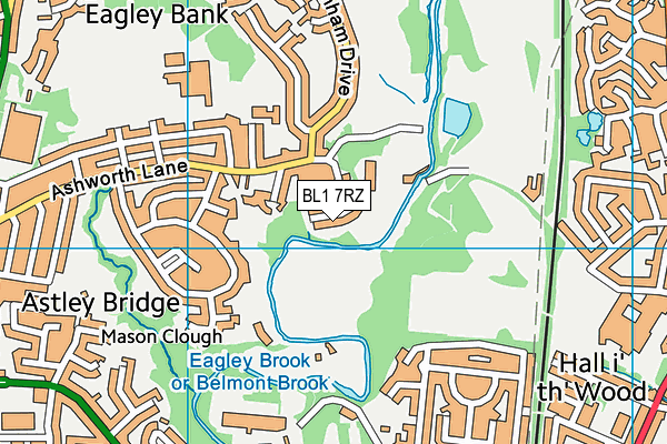 BL1 7RZ map - OS VectorMap District (Ordnance Survey)